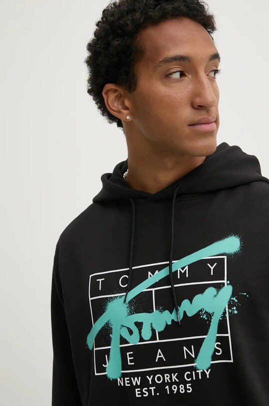 Bavlnená mikina Tommy Jeans čierna DM0DM20593