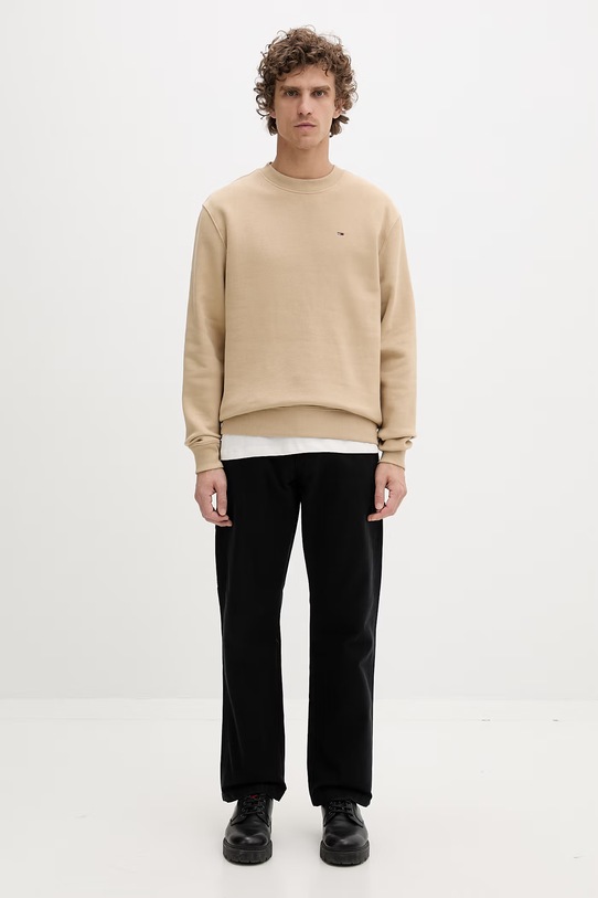 Tommy Jeans bluza męska z bawełną DM0DM20741 beżowy AA00