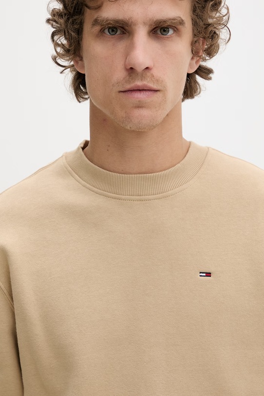 Tommy Jeans bluza męska z bawełną beżowy DM0DM20741