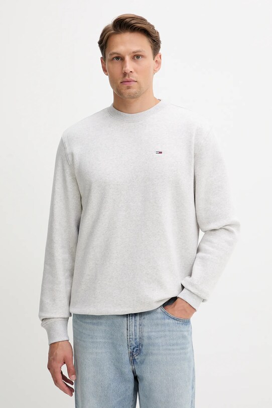 Mikina Tommy Jeans bez kapuce šedá DM0DM20741