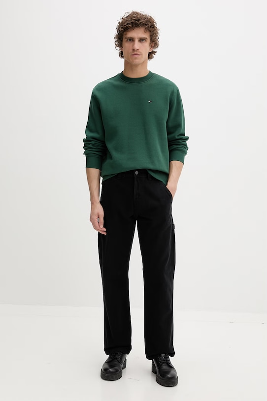 Tommy Jeans bluza męska z bawełną DM0DM20741 zielony AA00