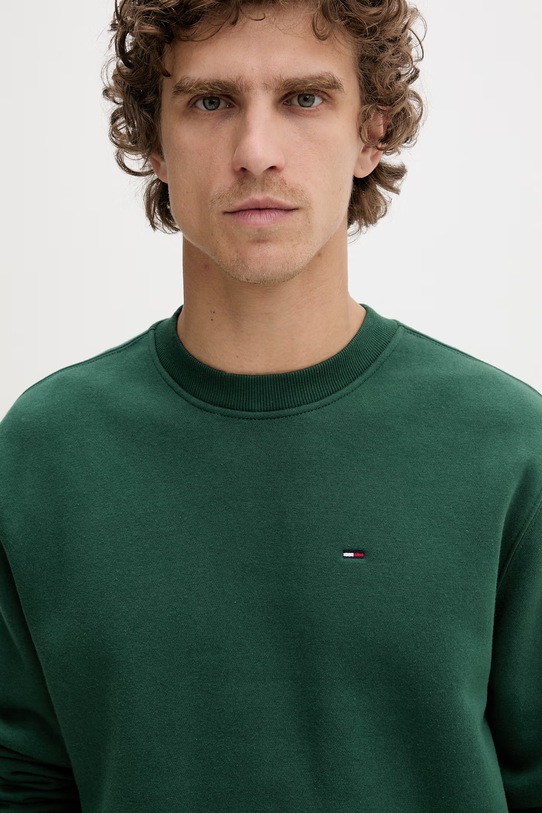 Tommy Jeans bluza męska z bawełną zielony DM0DM20741