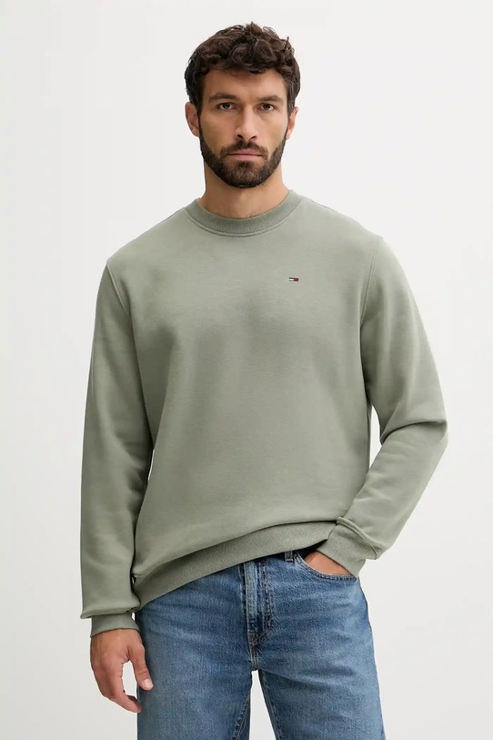 Tommy Jeans bluză uni verde DM0DM20741