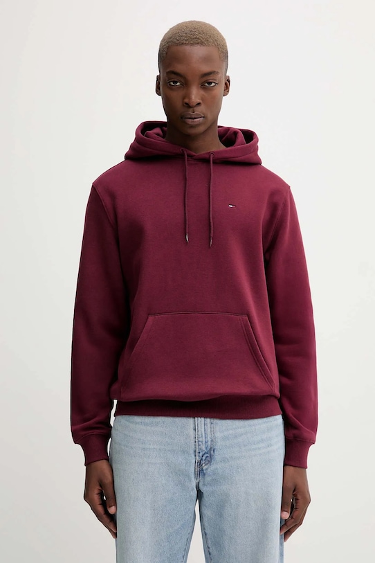 Mikina Tommy Jeans s kapucňou burgundské DM0DM20742