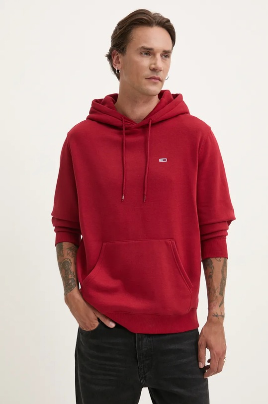 Mikina Tommy Jeans s kapucí burgundské DM0DM20742