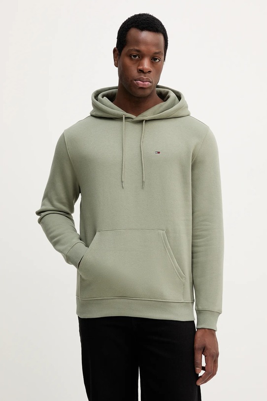 Mikina Tommy Jeans s kapucí zelená DM0DM20742