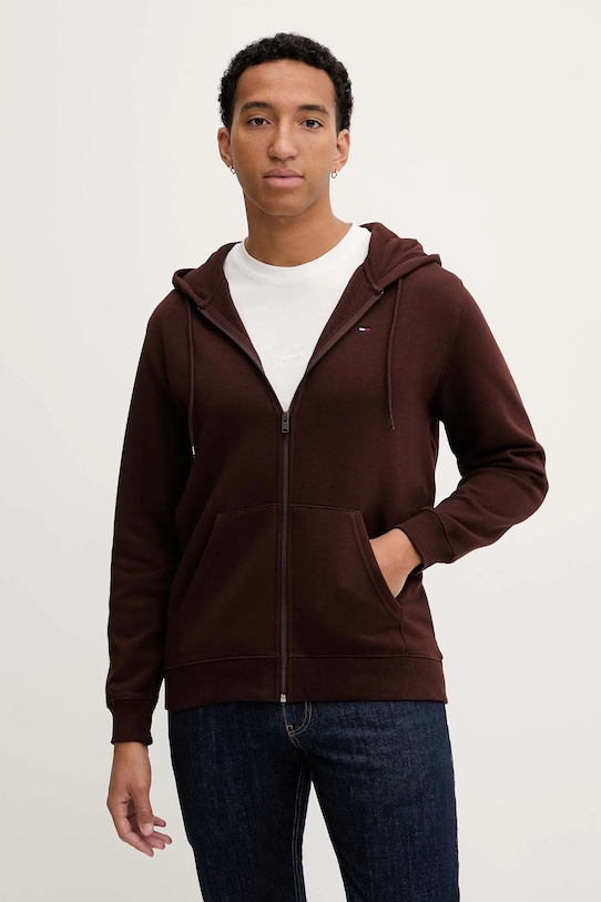 Tommy Jeans bluza z kapturem brązowy DM0DM20743