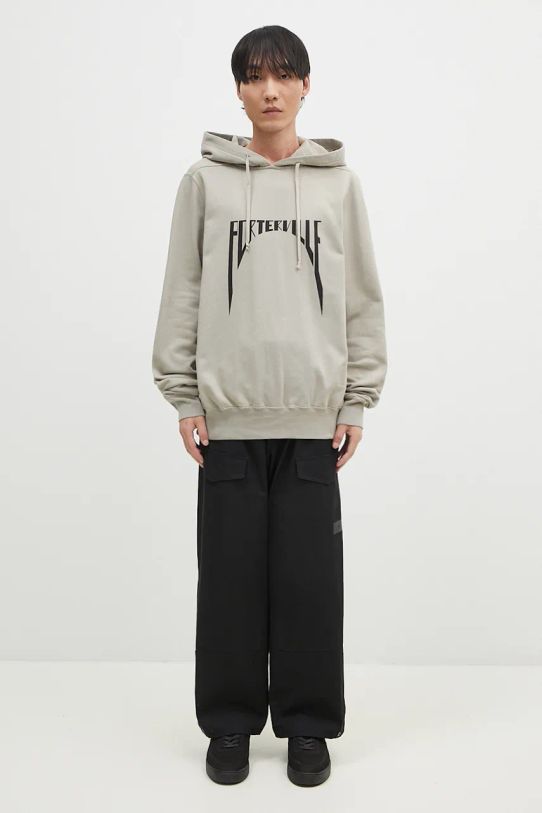 Rick Owens cotton sweatshirt Oversized Hoodie DU02D2282.FEP1P beige