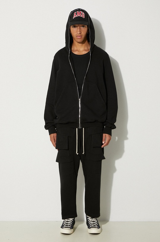 Pamučna dukserica Rick Owens Jumbo Gimp DU02D2283.F crna AW24