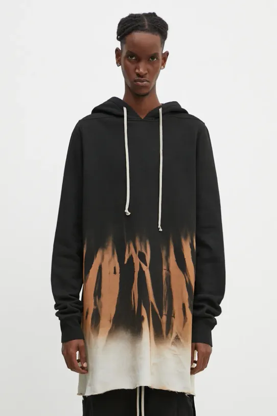 Βαμβακερή μπλούζα Rick Owens Pullover Hoodie εμπριμέ μαύρο DU02D2285.FSUN