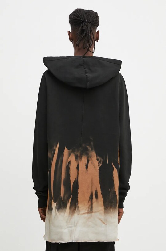 Одежда Хлопковая кофта Rick Owens Pullover Hoodie DU02D2285.FSUN чёрный