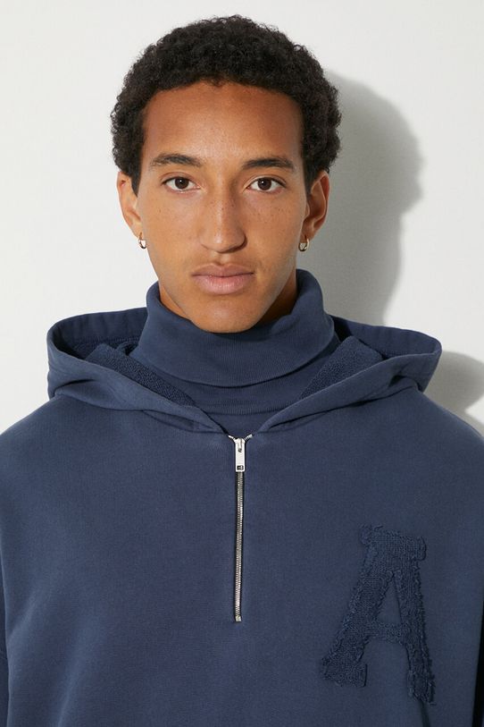 Bavlněná mikina AMBUSH Collar Rib Sweatshirt Insignia BMBB004F24FLE0014545 modrá