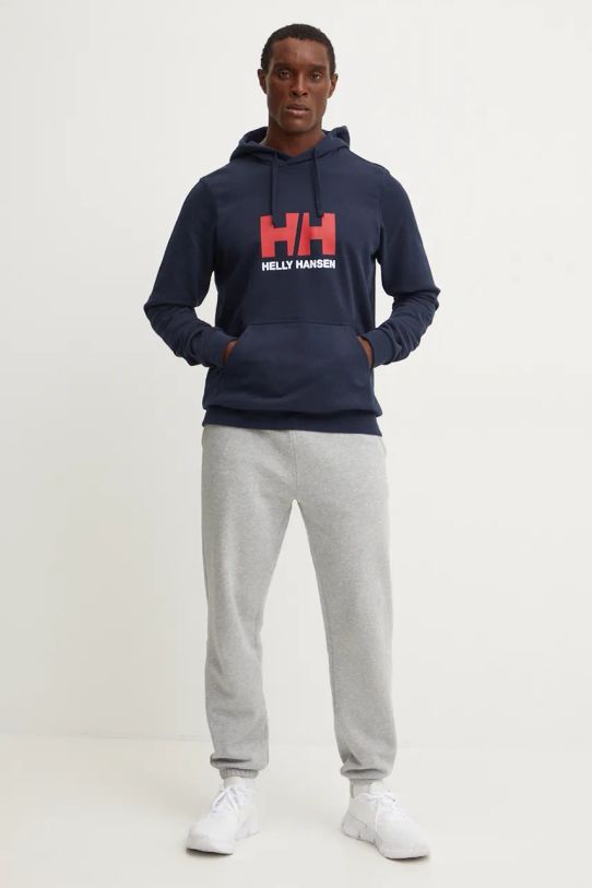 Хлопковая кофта Helly Hansen HH LOGO 30394 тёмно-синий SS25