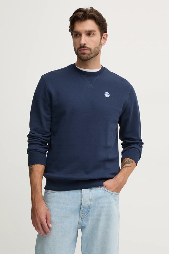 Bavlněná mikina North Sails bez kapuce námořnická modř 691255