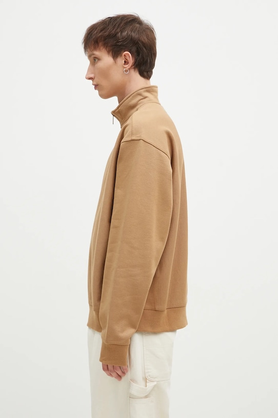 Кофта Carhartt WIP Half Zip American Script Sweat I027014.2FSXX коричневий AW24