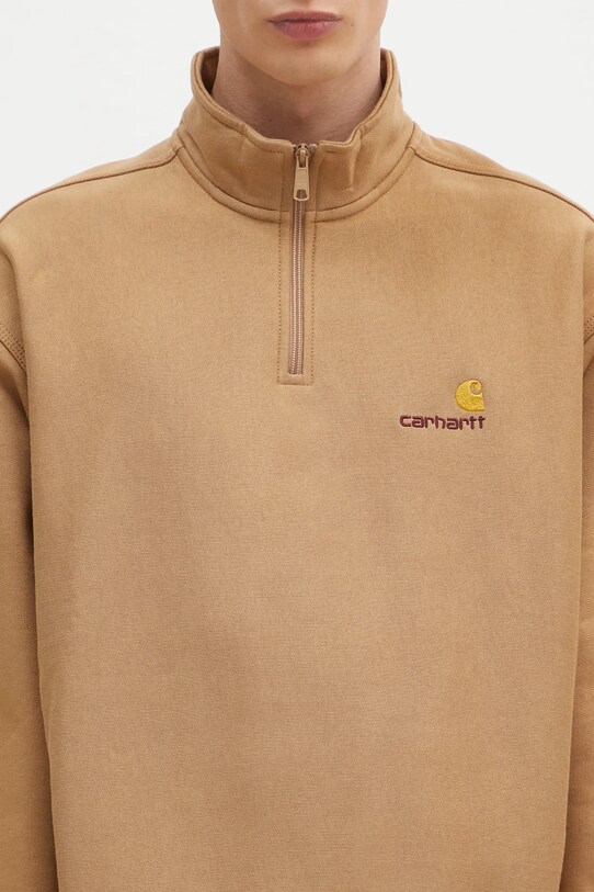 Кофта Carhartt WIP Half Zip American Script Sweat коричневый I027014.2FSXX