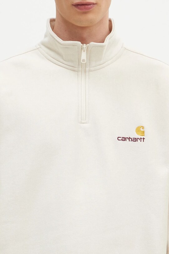 Кофта Carhartt WIP Half Zip American Script Sweat бежевый I027014.MOOXX
