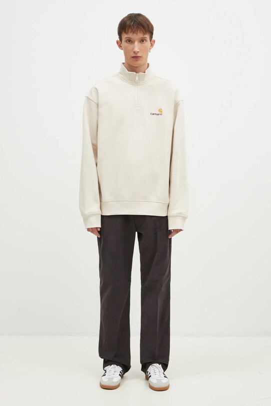 Кофта Carhartt WIP Half Zip American Script Sweat I027014.MOOXX бежевый