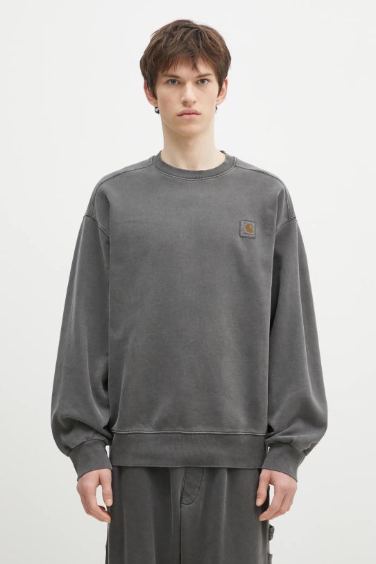 Βαμβακερή μπλούζα Carhartt WIP Vista Sweat εφαρμογή γκρί I029522.87GD