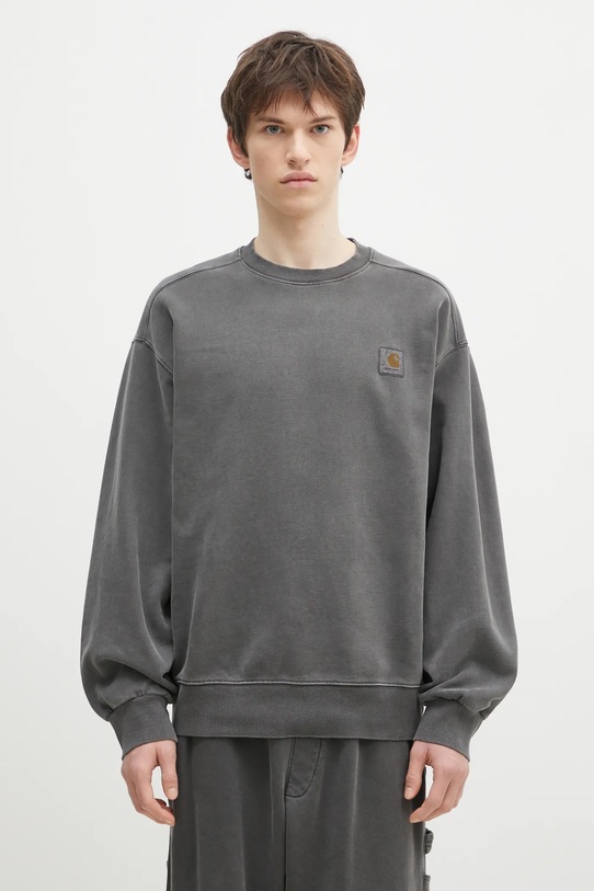 Carhartt WIP felpa in cotone Vista Sweat applique grigio I029522.87GD