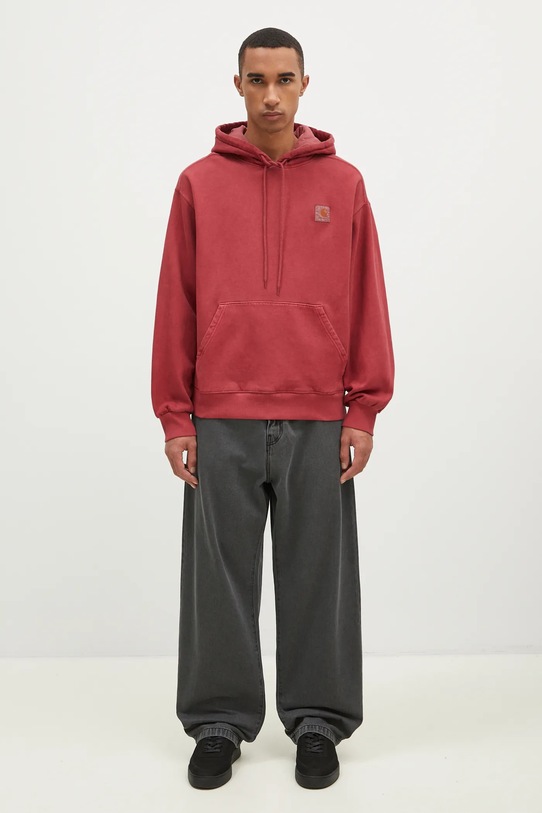 Carhartt WIP cotton sweatshirt Hooded Vista Sweat I029523.H8GD red