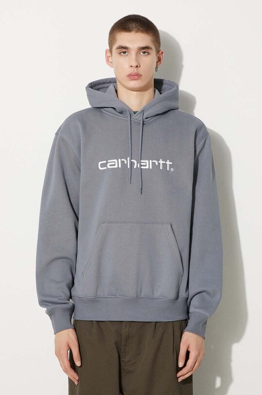 Carhartt WIP sweatshirt Hooded Carhartt Sweat applique gray I030547.2INXX