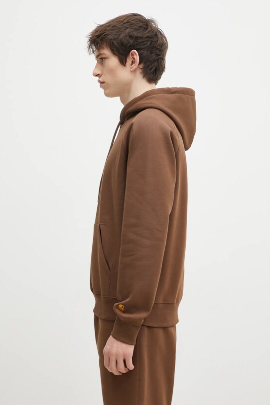 Mikina Carhartt WIP Hooded Chase Sweat I033661.218XX hnedá AW24