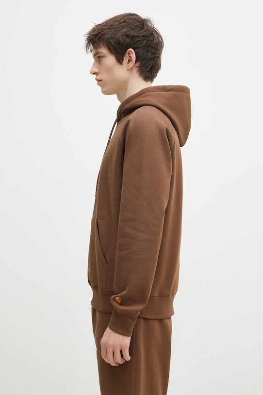 Суичър Carhartt WIP Hooded Chase Sweat I033661.218XX кафяв AW24