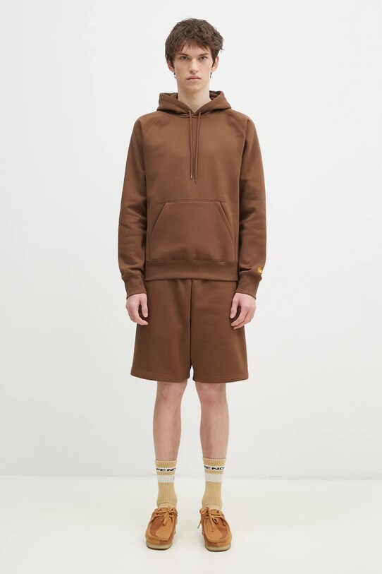 Mikina Carhartt WIP Hooded Chase Sweat hnedá I033661.218XX