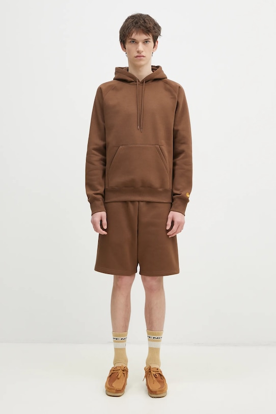 Суичър Carhartt WIP Hooded Chase Sweat кафяв I033661.218XX