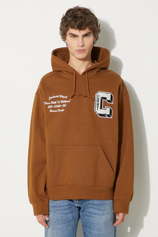 Carhartt WIP sweatshirt Hooded Brown Ducks Sweat applique brown I033930.HZXX