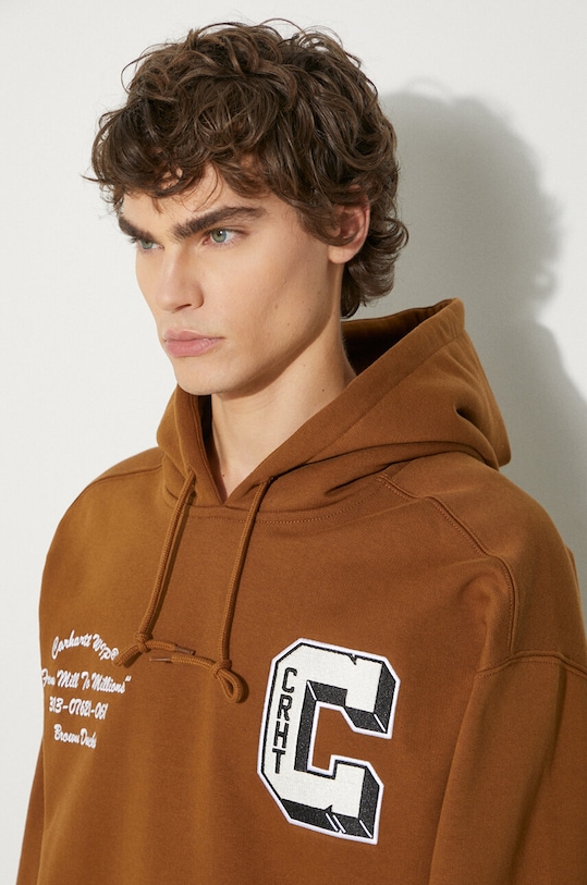 Mikina Carhartt WIP Hooded Brown Ducks Sweat hnedá I033930.HZXX