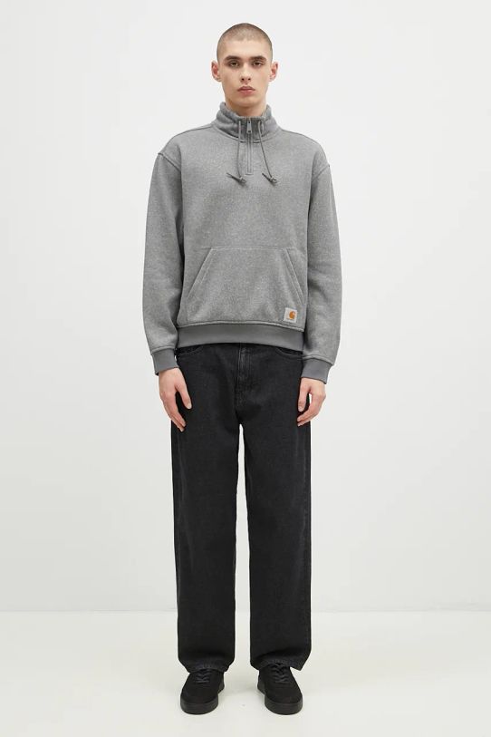 Mikina Carhartt WIP Luther Half Zip Sweat I033990.2H9XX sivá