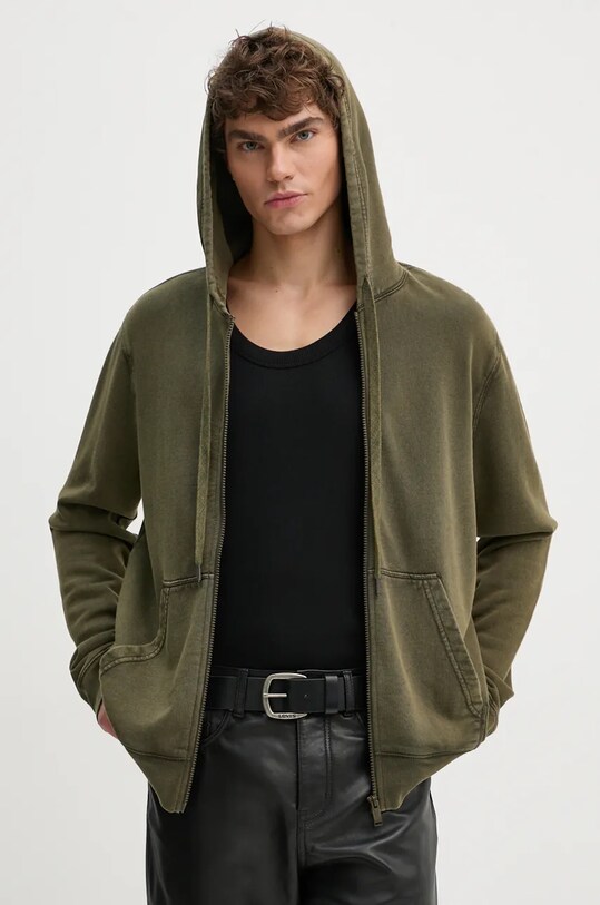 ZADIG&VOLTAIRE hanorac de bumbac uni verde JMSS00263
