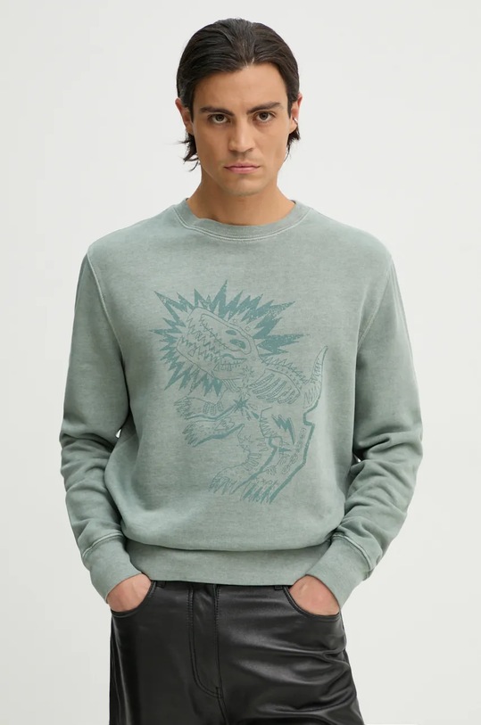 ZADIG&VOLTAIRE hanorac de bumbac cu modele turcoaz JMSS00265