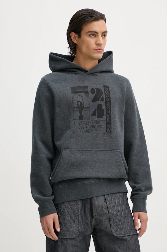 Суичър ZADIG&VOLTAIRE с качулка сив JMSS00254