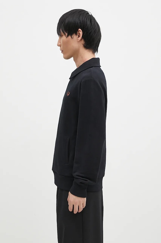 Хлопковая кофта Fred Perry Half Zip Sweatshirt M8604.102 чёрный AW24