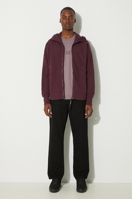 C.P. Company cotton sweatshirt Diagonal Raised Fleece Goggle Zipped 17CMSS141A005086W violet AW24