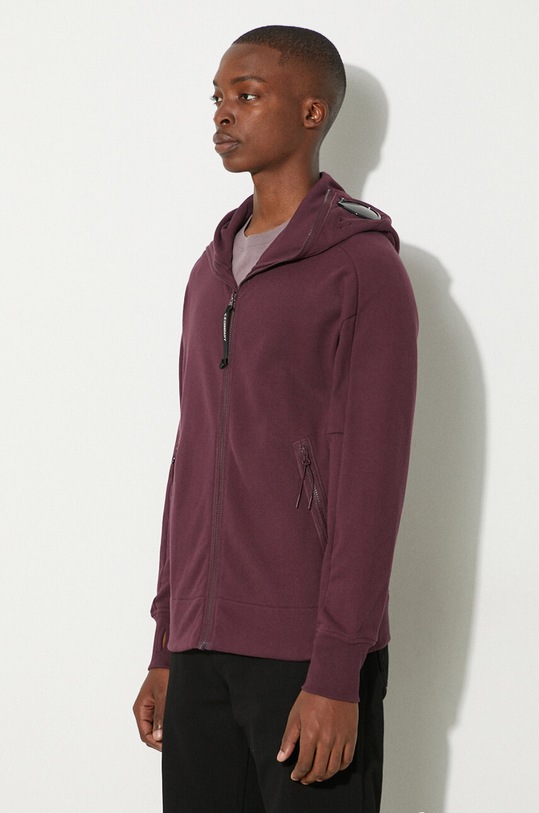 C.P. Company cotton sweatshirt Diagonal Raised Fleece Goggle Zipped violet 17CMSS141A005086W