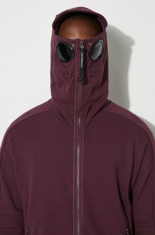 C.P. Company cotton sweatshirt Diagonal Raised Fleece Goggle Zipped 17CMSS141A005086W violet