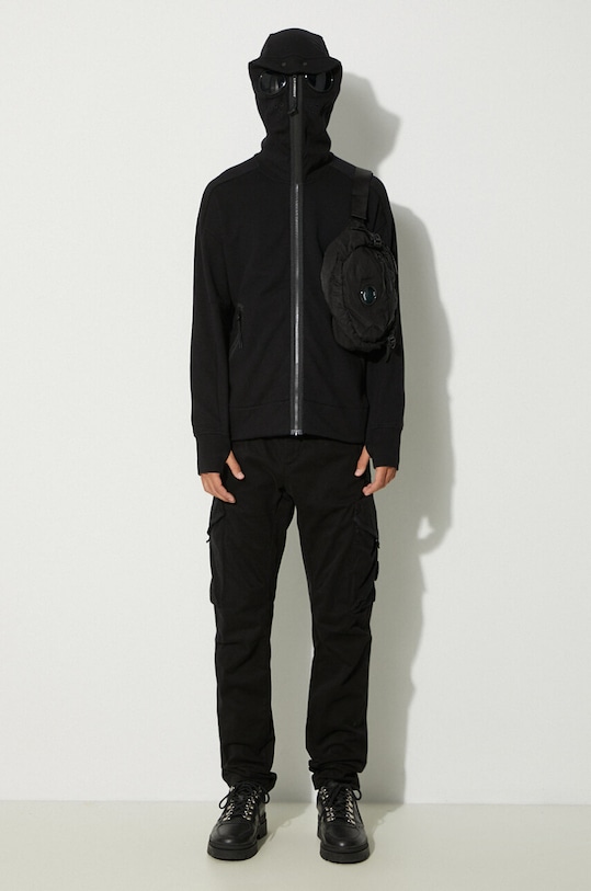 Bavlněná mikina C.P. Company Diagonal Raised Fleece Goggle Zipped 17CMSS141A005086W černá AW24