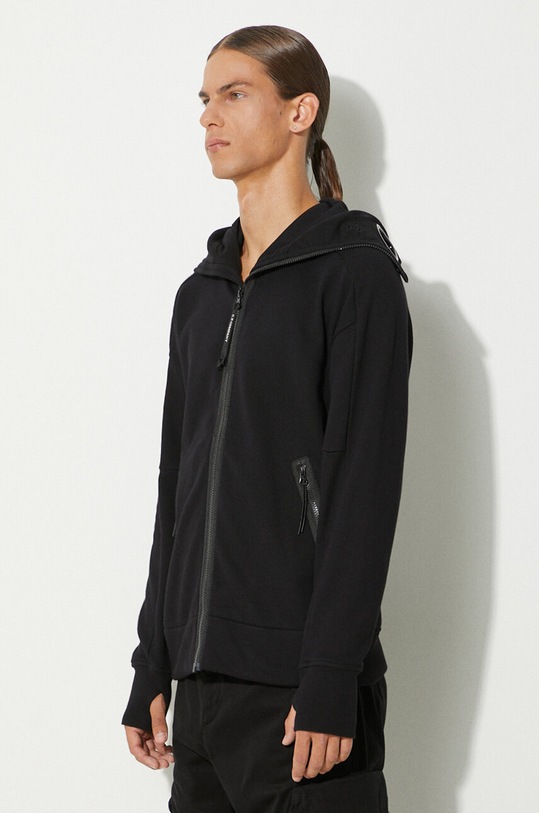 Bavlněná mikina C.P. Company Diagonal Raised Fleece Goggle Zipped 17CMSS141A005086W černá