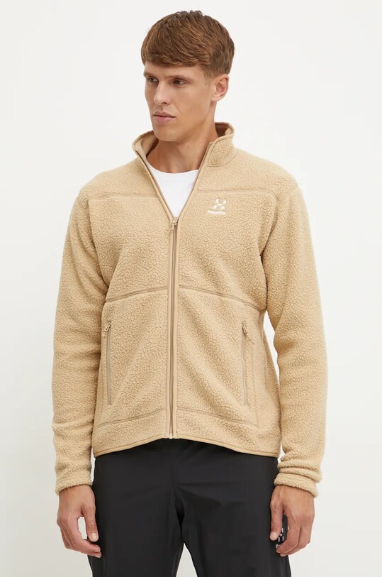 Спортивна кофта Haglöfs Mossa Pile без капюшона бежевий 606539