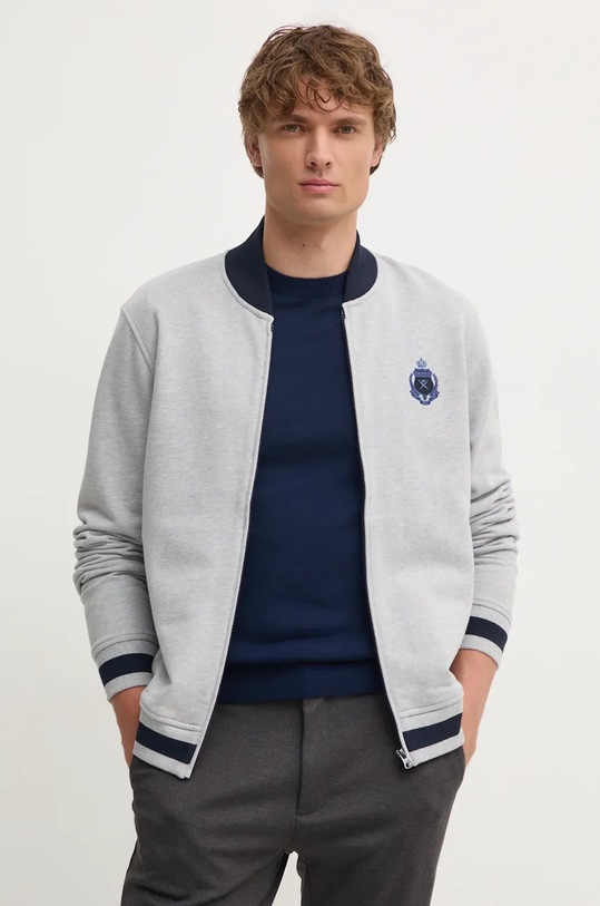 Hackett London hanorac de bumbac melanj gri HM581278