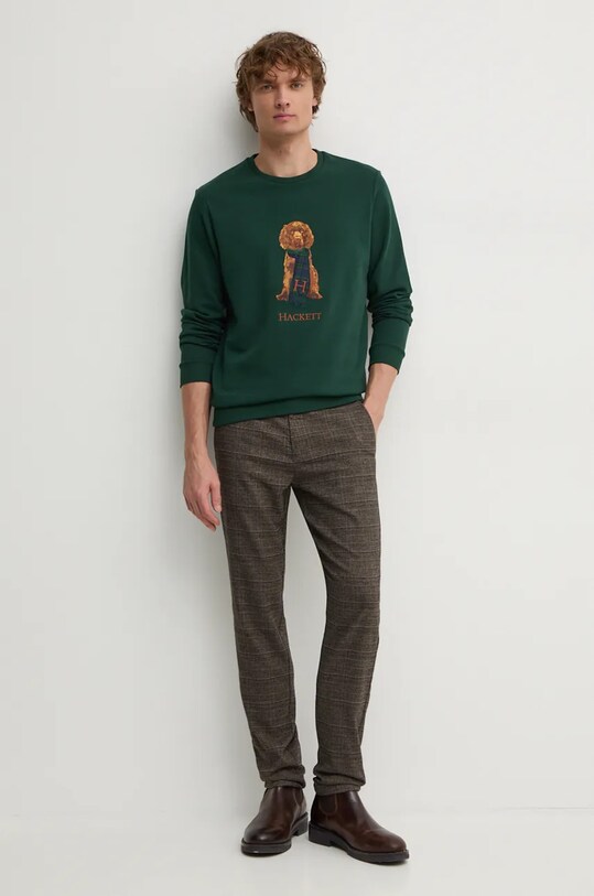 Бавовняна кофта Hackett London HM581285 зелений AW24