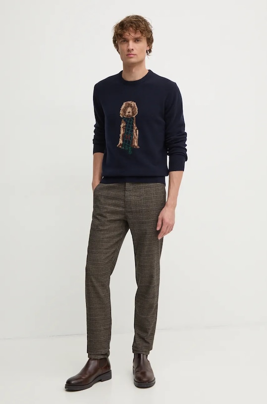 Hackett London maglione in lana HM703259 blu navy AW24