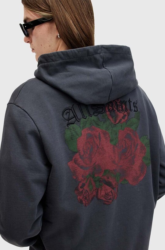 Одежда Хлопковая кофта AllSaints MELROSE M007NB серый