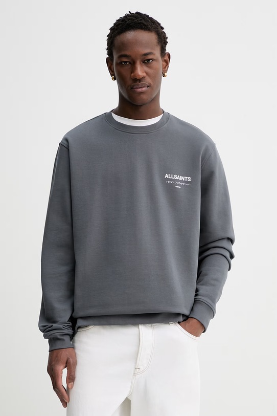 Odzież AllSaints bluza bawełniana UNDERGROUND M033NB szary
