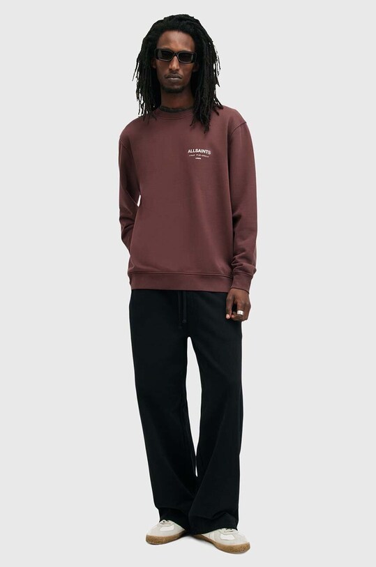 Хлопковая кофта AllSaints UNDERGROUND M033NB бордо