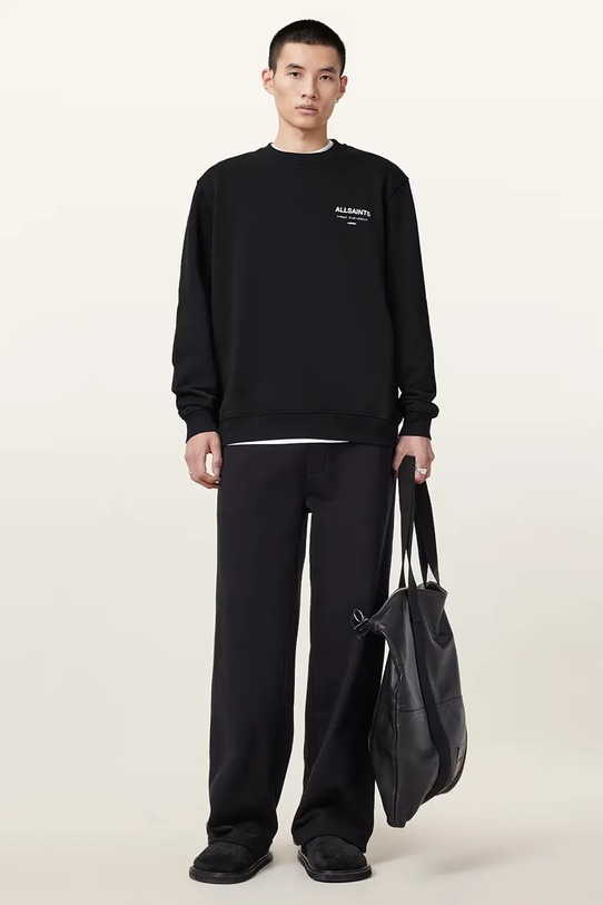 AllSaints bluza bawełniana UNDERGROUND M033NB czarny